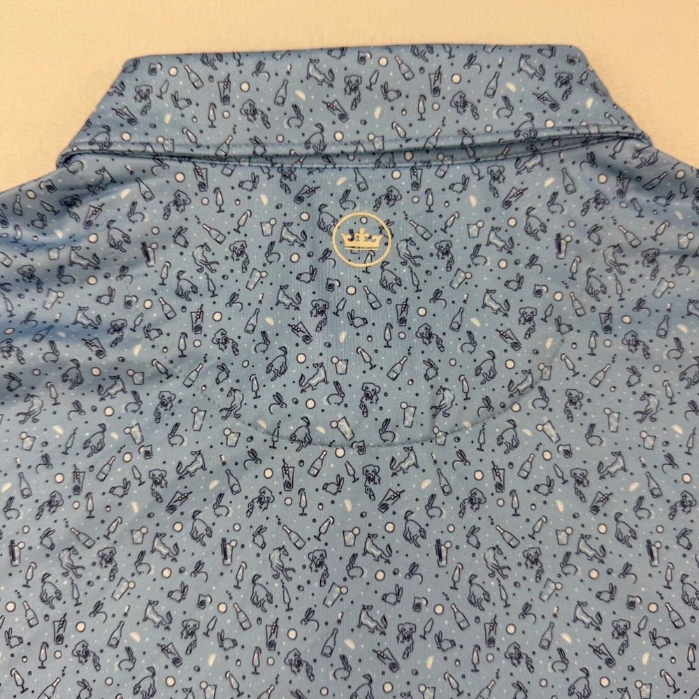 Peter Millar Polo Mens L Blue Novelty Print PELI Cup Team Pelican Summer Comfort - Picture 10 of 10